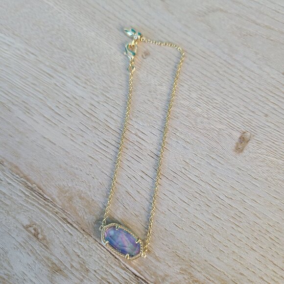 Kendra Scott Elaina Gold Delicate Chain Bracelet in Lilac Abalone - Picture 1 of 2